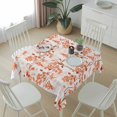 thumbnail image 6 of Burnt Orange Botanical Table Cloth Waterproof Tablecloths, Vintage Nature Flower Tablecloth Dining Table Cover for Kitchen Party Tabletop Outdoor, Square Tablecloth 60x60 Inch, 6 of 9
