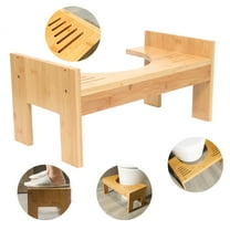 YIYIBYUS Bamboo Toilet Stool Freestanding Poop Stool Toilet Assistance Steps Stool for Kids and Seniors, Height Adjustable