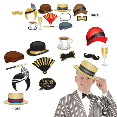 Christmas Cutouts For Photos Club Pack of 144 Stylish Roaring 20’s Photo Fun Sign Cutout Decorations 11” ()