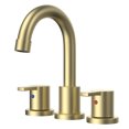 thumbnail image 3 of Widespread Bathroom Faucet, Drain Kit Included In Brushed Gold, 3 of 7