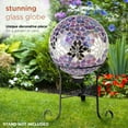 thumbnail image 5 of Alpine Corporation 10" Glass Mosaic Floral Gazing Globe, Purple/Silver, 5 of 12