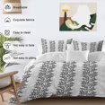 thumbnail image 3 of 3 Piece Black Grey Botanical Duvet Cover Set Queen Size,Microfiber Comforter/Quilt Cover with Corner Ties and 2 Pillowcases,Pastoral Spring Summer Leaf Aesthetics Soft Bedding with Zipper Closure, 3 of 8