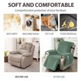 thumbnail image 3 of Lavish Cover 28in Recliner Cover Slipcover, Gray Green Soft Striped Sofa Protector with Pockets, Non-Slip Armchair Cover for Living Room, 3 of 8