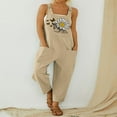 thumbnail image 3 of MesaSe Femmes Casual Salopette en Vrac Coton Lin Baggy Jambe Large Rompers Floral Imprimé une Seule Pièce Combinaison Plus la Taille, 3 of 5