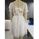 thumbnail image 1 of VISgogo Vestido casual de manga corta para mujer, a la moda, de color sólido, cuello barco, con lazo, sin espalda, vestido acampanado VISgogo moda, 1 of 9