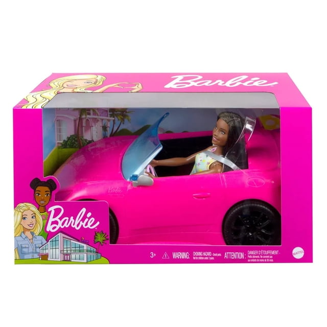 Barbie - Convertible Car and Brunette Doll Barbie -