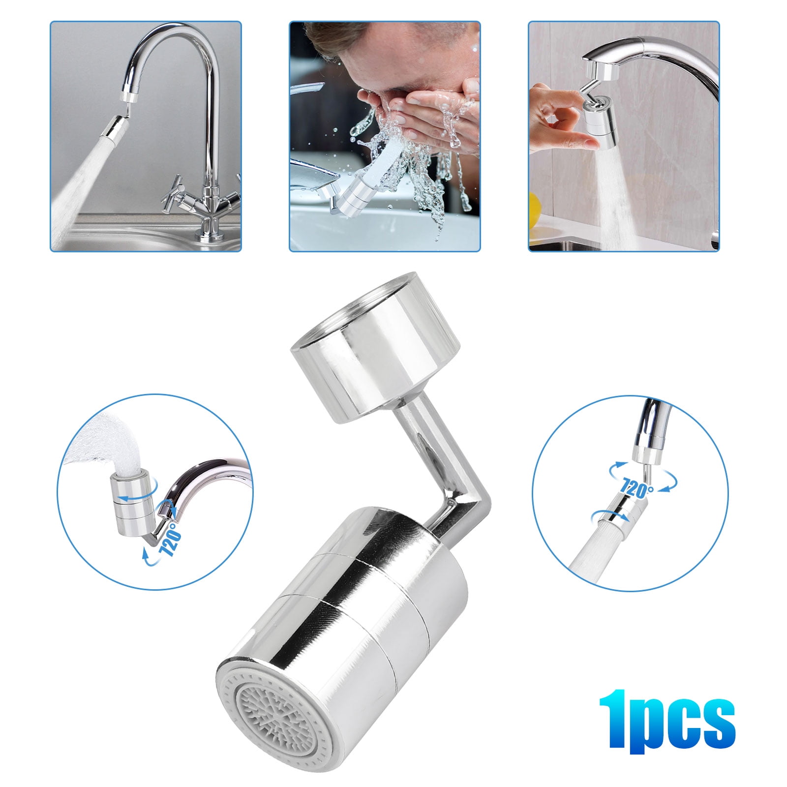 2/1pcs Universal Faucet Aerator, 720 Degree Swivel Aerator for Kitchen Sink Dual Spray, Faucet Sink Attachment, Eye Wash Tools Station, 2 Mode, ...