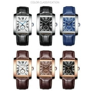 CHENXI Vintage Classic Square Brown Leather Strap Wrist Watches Fashion Brand Watches Men's Quartz Clock Montre Femme