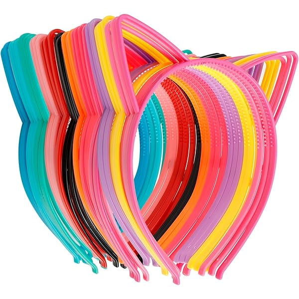wonima11 36Pcs Cat Ears Headbands Plastic Taylor Party Decorations Kitty Headbands for Gabby Party Favors Birthday Supplies for Women Halloween Hair Accessories Hair Hoops Costume