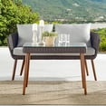thumbnail image 3 of Athens All-Weather Wicker Outdoor 26"H Cocktail Table with Glass Top, 3 of 6