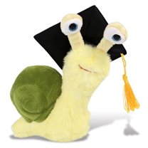 DolliBu Yellow Snail Small Graduation Plush Toy - Super Soft Plush Graduation Stuffed Animal Dress Up with Graduation Cap with Tassel - Congratulatory Graduation Gift - 5.5 Inches