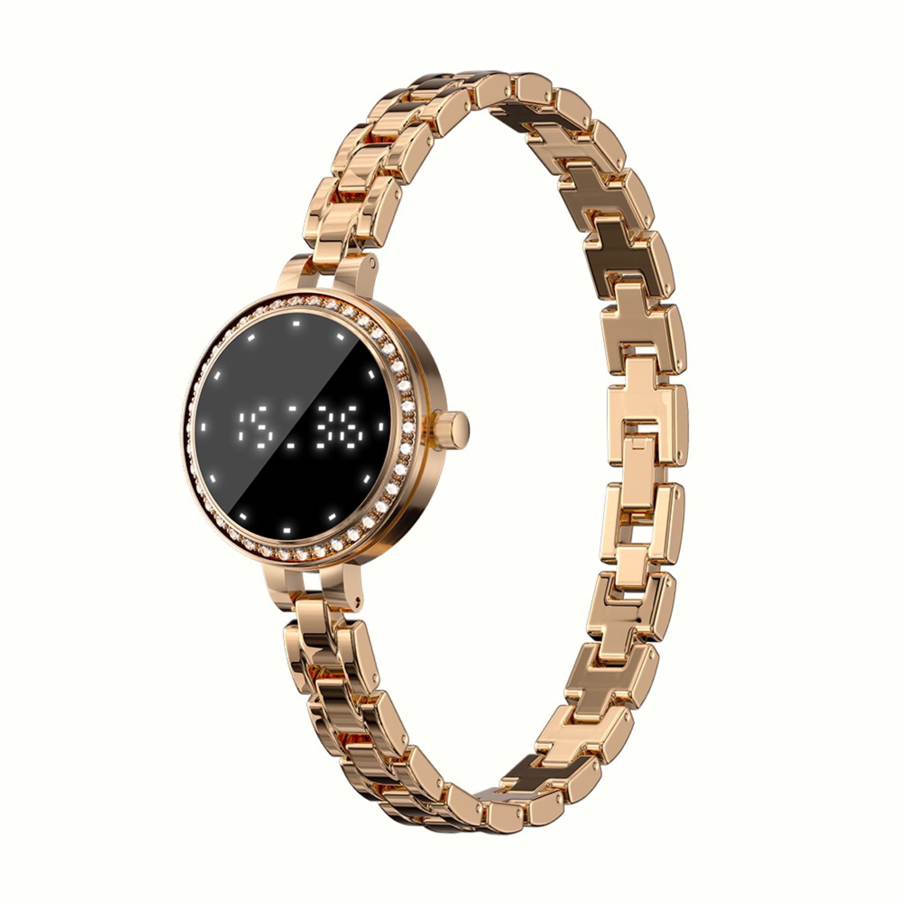 Smart Bracelet for Women,Luxury Fitness Tracker, Health & Sleep Monitor,Multi-Sport Modes,Remote Camera Control,Call & Message Alerts,Elegant Gold Jewelry SmartWatch for iOS Android