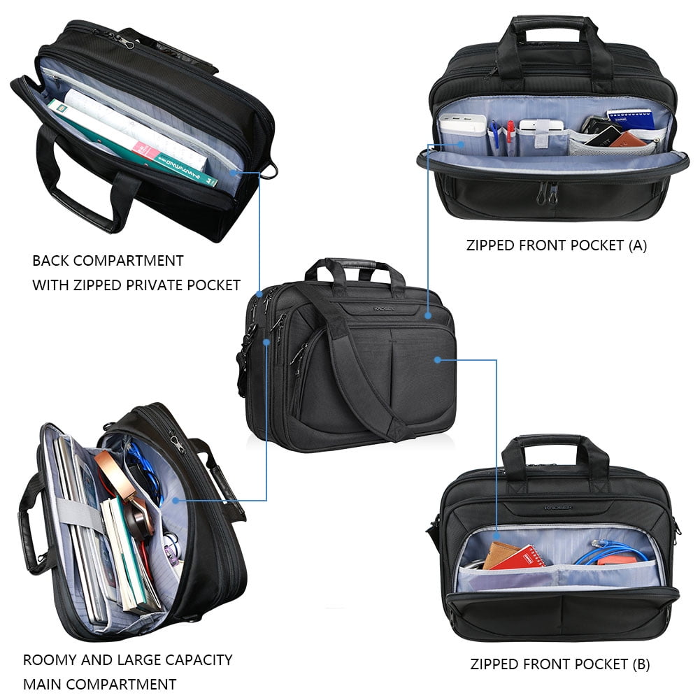 KROSER 17" Expandable Laptop Briefcase, Messenger Bag