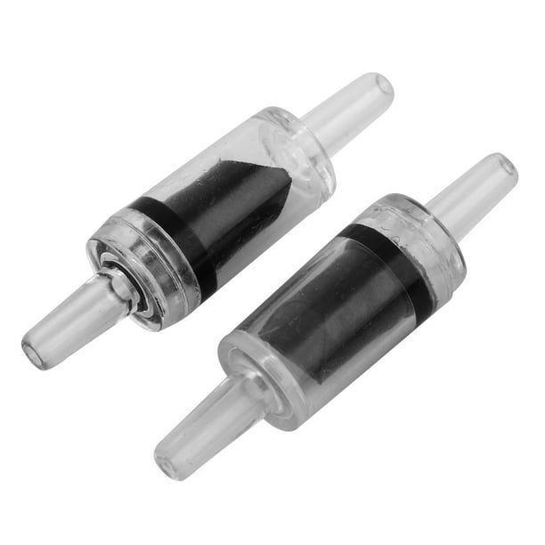 Unique Bargains 2 Pcs Black Clear Plastic Non Return One Way Air Line
