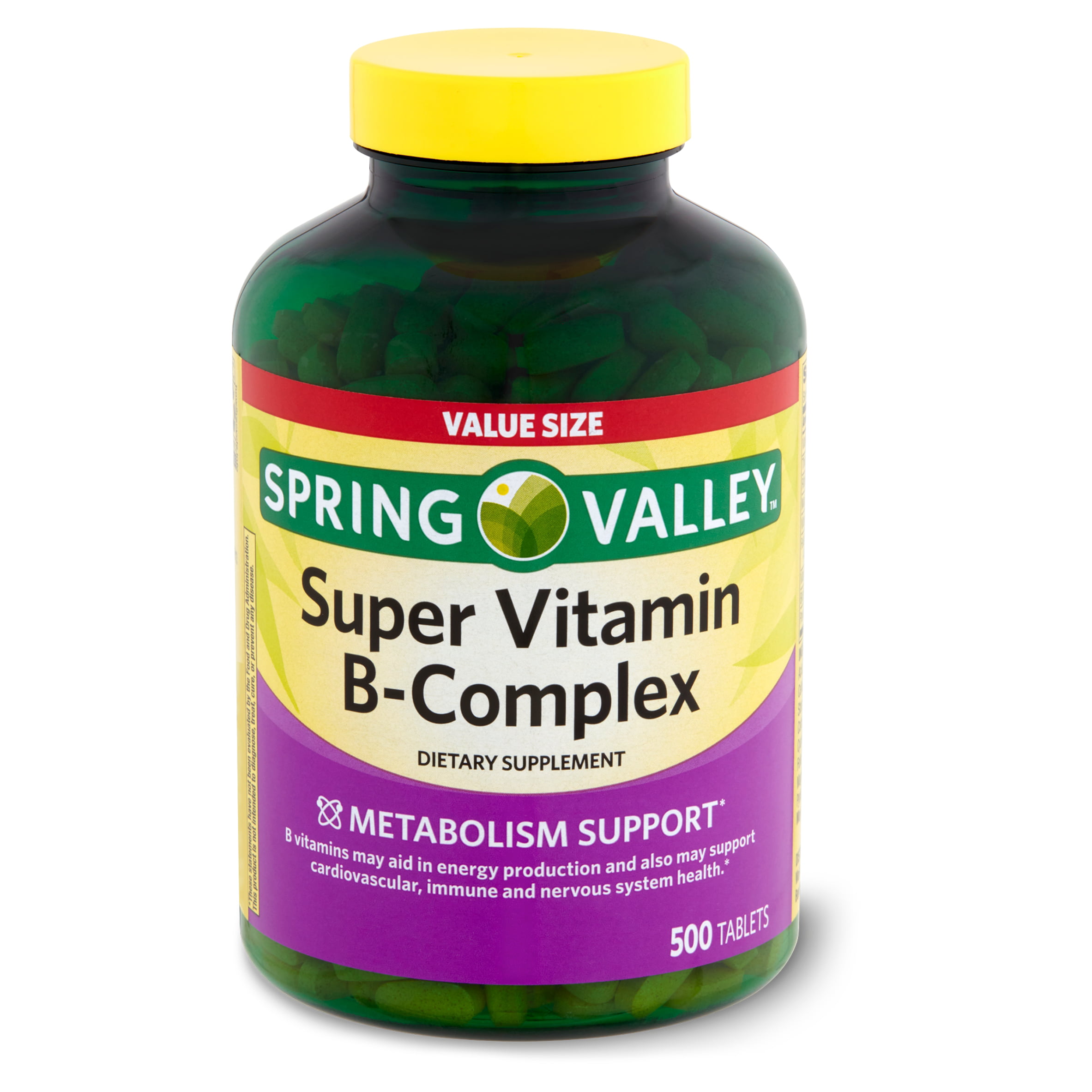 Spring Valley Super Vitamin B-Complex Dietary Supplement Value Size ...