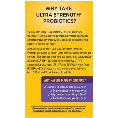 Nature Made Ultra Strength Probiotic Capsules, 25 ea (Pack of 6)