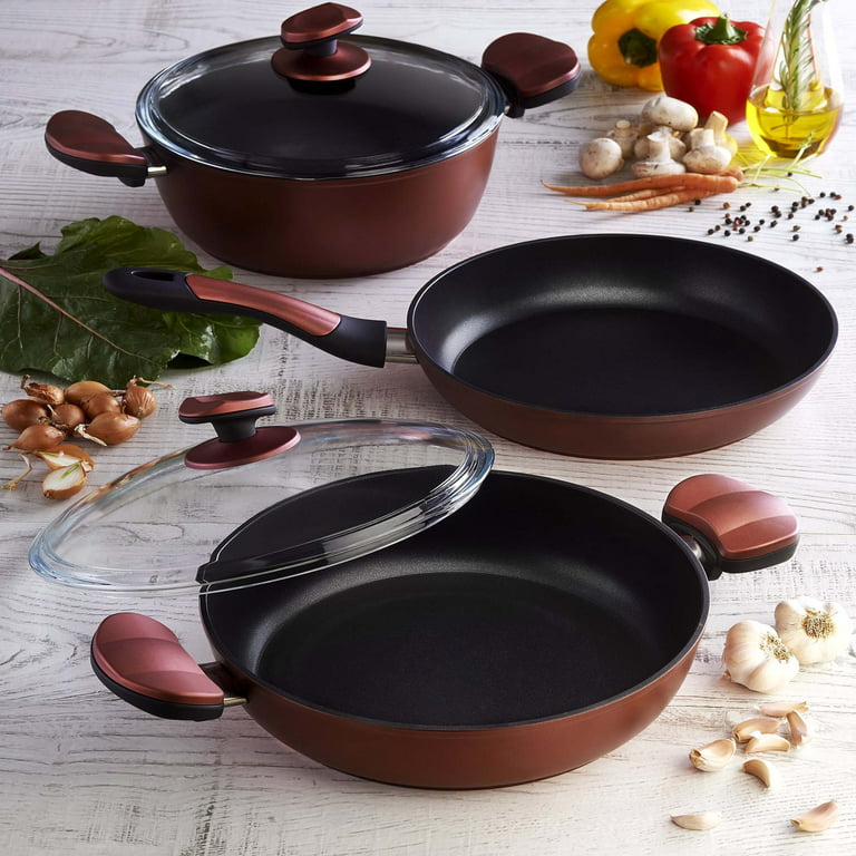 Hakan Titanium Exclusive Cookware - Nonstick Pot with Glass Lid - Titanium  Coated Cooking Pot Rice, Biryani and Casserole - Non Stick Saute pot with