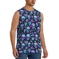 thumbnail image 2 of Bixox Men's Skull purple flower Printed Shirt Sleeveless Fitness Tank Top-3X-Large, 2 of 5