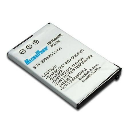 MaximalPower 176x2 2 Piece Replacement Battery For Panasonic Digital Battery, 530mAh, Black