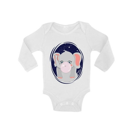 

Baby Shirts - Newborn 6 - 12 - 18 Months - Elephant Bodysuit