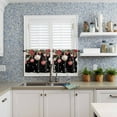 thumbnail image 6 of Christmas Kitchen Curtains and Valances Set, Rod Pocket Curtains Tier Farmhouse Window Curtains 24 Inch Length, Winter Snowflake Red Flowers Leaves Ball 3 Piece Kitchen Curtains Set, 6 of 6