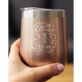 thumbnail image 3 of Cheers 1 Year - Insulated Wine Tumbler with Sliding Lid - 1st Anniversary Gifts - Rose Gold 12oz, 3 of 3