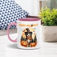thumbnail image 3 of Happy Halloween Bernese Mountain Dog Witches Hat Pumpkin Carving 11oz Accent Two-tone Mug Berner Lover Gifts Coffee Tea Cup - 02019, 3 of 5