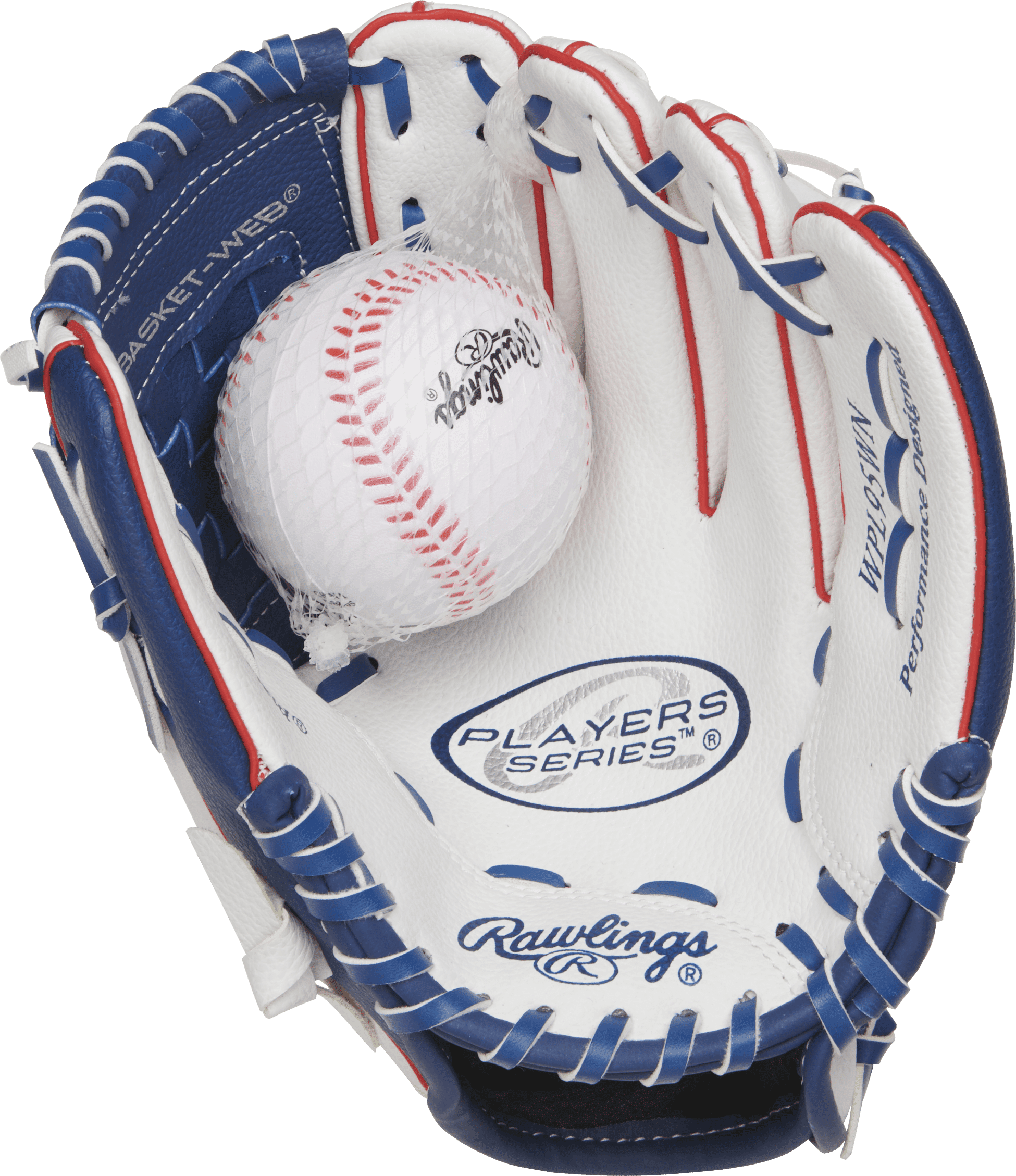 Rawlings Players Series 9.5&quot; Youth Baseball/T-Ball Glove with Ball Combo, Right Hand Throw