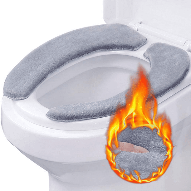 Housse de Siège de Toilette Warmer Peluche,Toilette Coussin