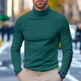 thumbnail image 6 of Cyglowse Men's Soft Thermal Undershirt Mock Turtleneck Long Sleeve Breathable Lightweight Solid Color for Layering Tops Dark Green 3XL, 6 of 8