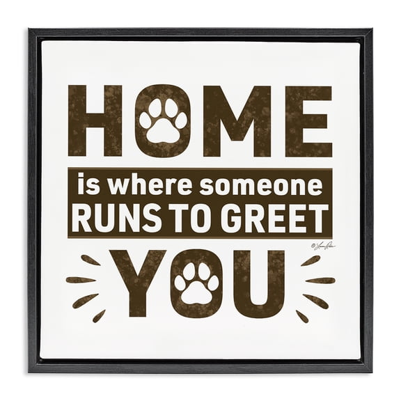 Stupell Industries Eclectic Heartwarming Pet Phrase Black Floating Frame Canvas Art, 18 x 18, by Lauren Rader