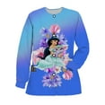 thumbnail image 3 of Women‘s Nurse Uniform Long Sleeve Printing Disney Princess Jasmine Pattern Nursing Uniform Shirt Jacket Doctor Work Medical Dres, 3 of 7