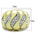 thumbnail image 2 of Two-Tone IP Gold (Ion Plating) Stainless Steel Ring with Top Grade Crystal in Clear for Women Clear Stone Color Style TK1559 Size 8, 2 of 4