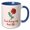 Blue/White, variant on 3drose, Cute Image of Rose with Text of Just Living My Best Life, 11oz Two-tone Blue Mug