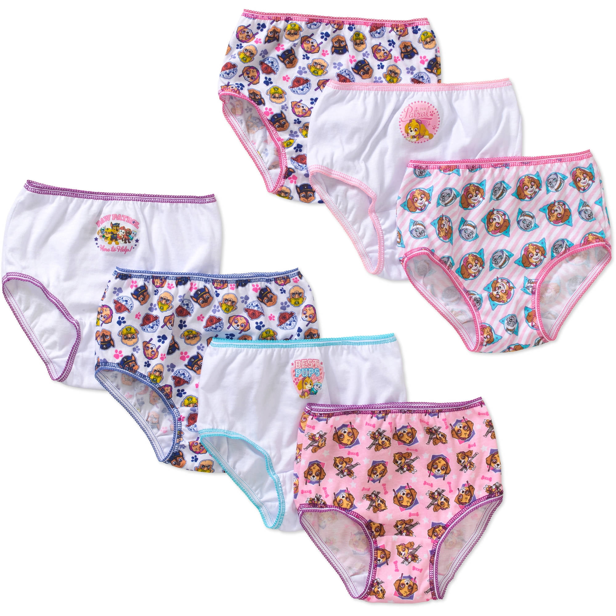 7 Pack Girls Underwear Briefs Nickelodeon Paw Patrol