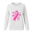 thumbnail image 4 of CLOISE Pink Breast Cancer Sweatshirt Women Breast Cancer Support Sweatshirts Ribbon Oversized Crew Neck Long Sleeve Hoodie Cancer Awareness Shirts Loose Pullover Blouses in October Outfits White XL, 4 of 4
