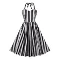 thumbnail image 1 of Fankiway Robe Rétro Sans Manches à Col en V avec Boutons à la Taille, Grande Jupe, Robe de Plage pour Femmes, Grande Taille, 1 of 7