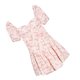thumbnail image 4 of Vestido floral Puff manga corta dobladillo irregular elegante moda mujer vestido de verano para citas diarias vestido de vacaciones S, 4 of 14