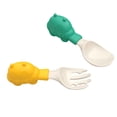 thumbnail image 1 of Juego de tenedor y cuchara para bebé Hukapapa con caja portátil Equipo de entrenamiento para bebés Juego de vajilla para niños que se alimentan solos, 1 of 5