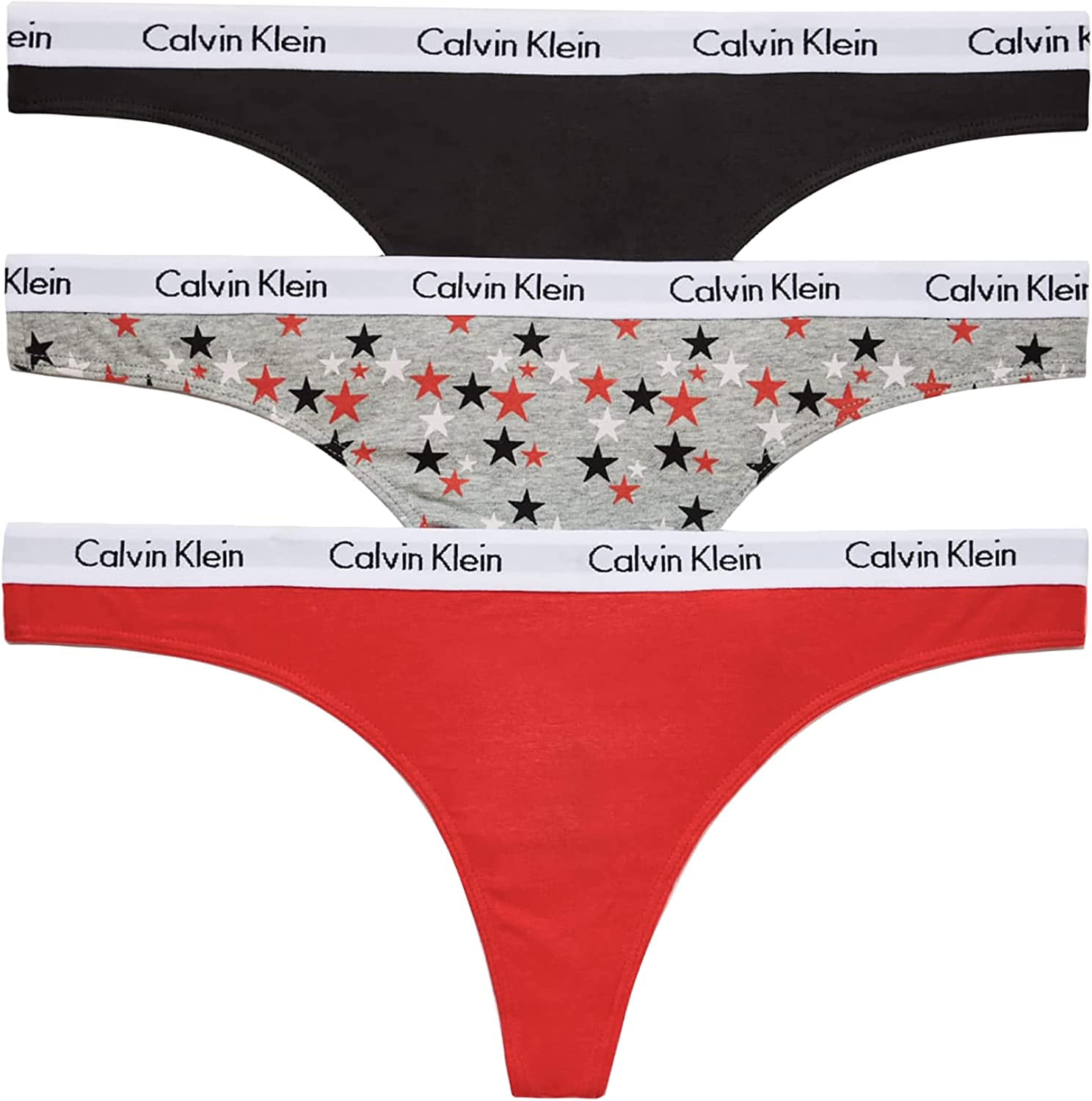 Calvin Klein Women's Carousel Logo Cotton Stretch Thong Panties ...