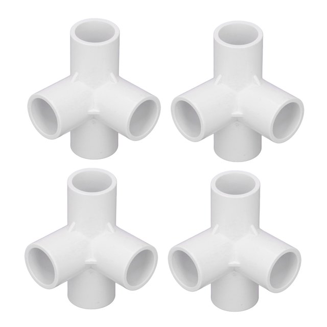Water Hose Connector, PVC Pipe Fittings 4 Way No Cracking Shock Resistant For Water Pipe Connection For Plumber For Furniture White