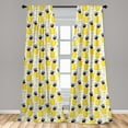 thumbnail image 5 of Ambesonne Exotic Curtains, Tropic Coastal Theme, Pair of 28"x63", Yellow Grey Black, 5 of 5