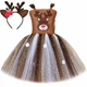 thumbnail image 3 of Disfraz de reno y ciervo para niñas, vestido de Navidad con tutú de ciervo marrón brillante, ropa de fiesta de Navidad para niños pequeños y Halloween, 3 of 5