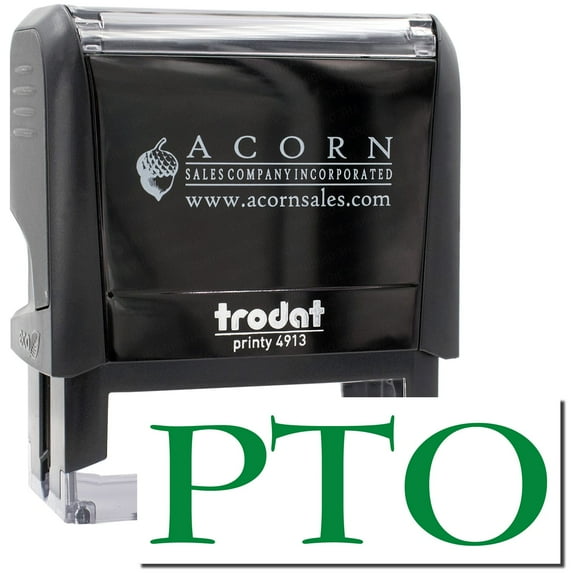 Large Self-Inking Pto Stamp, Trodat Printy 4913, Press and Print Stamping, Impression Size 7/8" x 2-1/4", Up to 10,000 Impressions - Green Ink