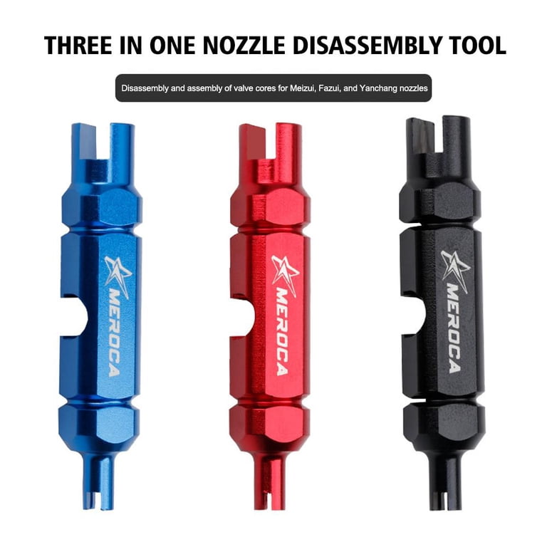4X MTB Tubeless Presta Valve Core Removal Tool & Caps – Aluminum, Black, Universal For Mountain/Road Bikes, US Seller