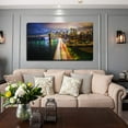 thumbnail image 3 of Manhattan Bridge Wall Art City Skyline Picture Canvas Art Downtown Night Framed Painting Wall Decor For Home Office Bedroom Livingroom Ready to Hang, 3 of 6