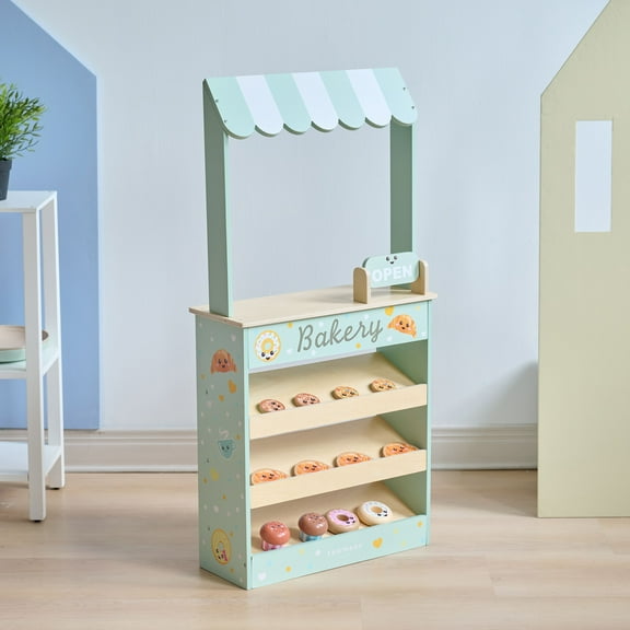 Teamson Kids Jolly Pals Bakery Stand Playset, 12-Pc Pretend Pastry Set