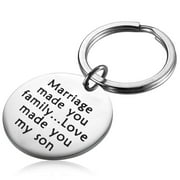 Myospark Son in Law Keychain Gifts Marriage Made You Family Love Made You My Son Blended Family Son Wedding Gift for Him