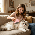 thumbnail image 3 of ACDANC 2026 New 2Pcs Cat Brush Dual Function of Cleaning and Grooming Dog Brush Suitable for All Cats Cat Paw Massage Design Cat Stuff Pink for Daily Grooming Fur Care Pet Massage Home Travel., 3 of 7
