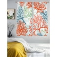 thumbnail image 3 of Ocean Coral Sheer Curtains 72 Inch Length 2 Panels Set, Abstract Boho Gradient Coastal Polka Dots Voile Window Treatment Rod Pocket Curtains Sheers Drapes for Bedroom/Living Room/Kitchen 52"x72"x2, 3 of 7
